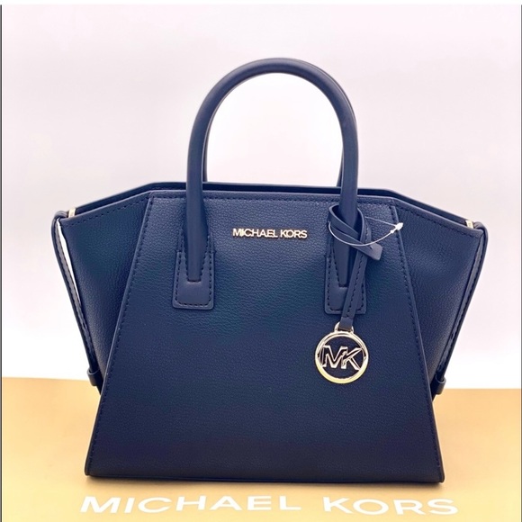 Michael Kors Avril Small Leather Top-Zip Satchel Crossbody Black - Picture 10 of 10
